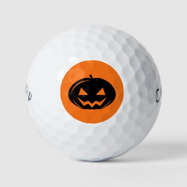 Schwarzer Kürbis Golfball (Vorderseite)