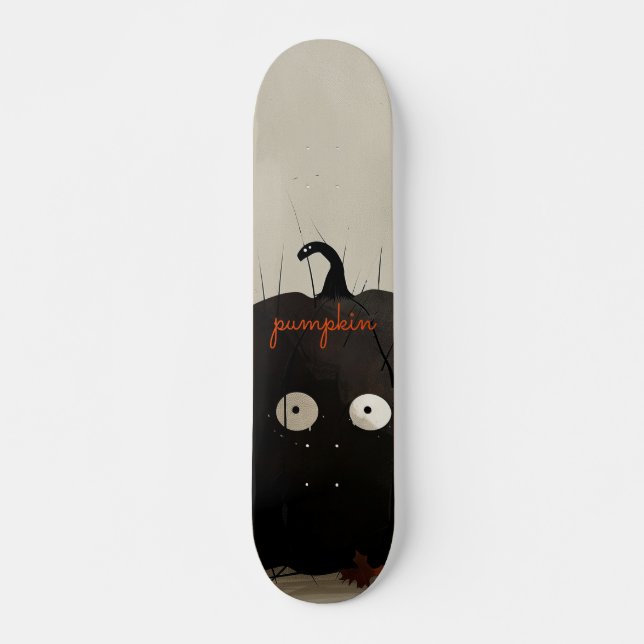 Schwarzer Kürbis Skateboard (Vorne)