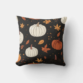 Schwarzer Kürbis und gepolstertes Blatt Kissen