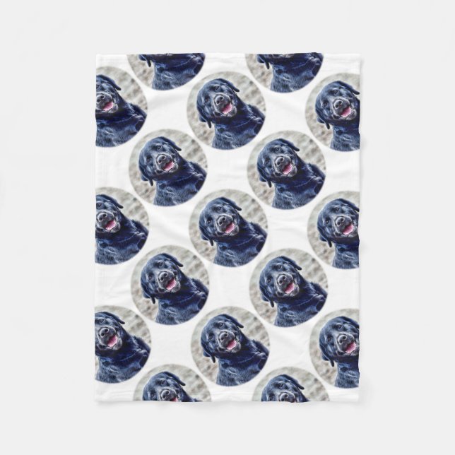 Schwarzer Lab Fleecedecke (Vorderseite)