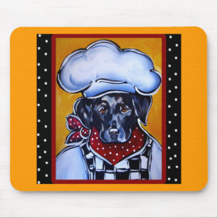 Schwarzer Lab-Koch Mousepad