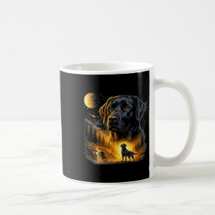 Schwarzer Lab Labrador heult zum Mond Vintage-Hund Kaffeetasse