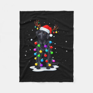 Schwarzer Lab Labrador Hund Lustige Weihnachtsbele Fleecedecke