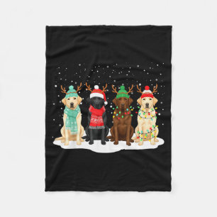 Schwarzer Lab Labrador Hund Weihnachten Crew Match Fleecedecke