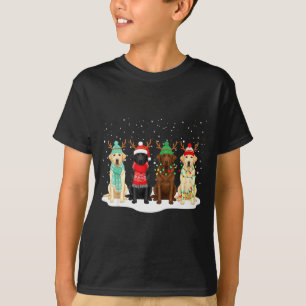 Schwarzer Lab Labrador Hund Weihnachten Crew Match T-Shirt
