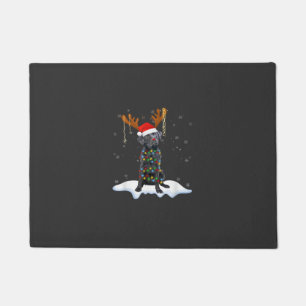 Schwarzer Lab Labrador Weihnachtsbaum Licht Pyjama Fußmatte