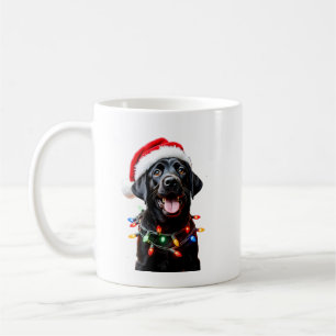 Schwarzer Lab Labrador Weihnachtsbaum Licht Pyjama Kaffeetasse