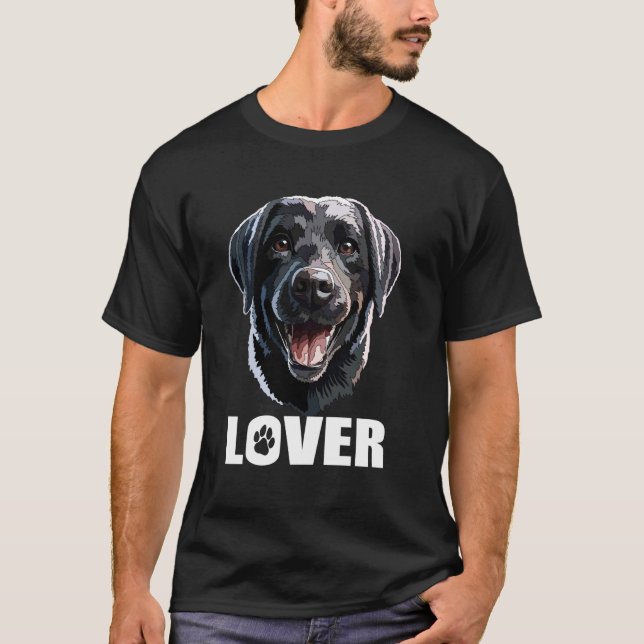 Schwarzer Lab Liebhaber T-Shirt (Vorderseite)