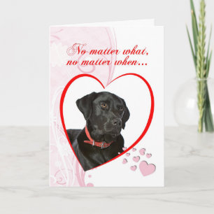 Schwarzer Lab Valentine Treue und Liebe Feiertagskarte