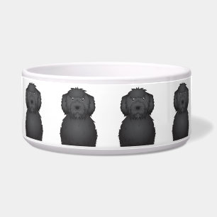 Schwarzer Labradoodle Cartoon Napf