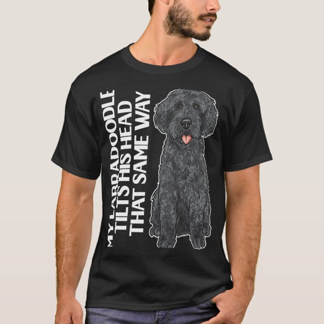 Schwarzer Labradoodle-Hund Labradoodle T-Shirt (Vorderseite)