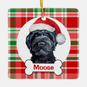 Schwarzer Labradoodle / Schwarzer Goldendoodle Keramikornament