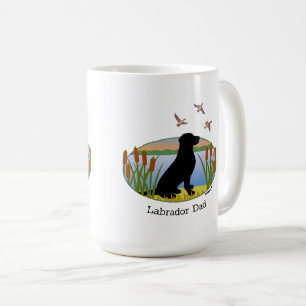 Schwarzer Labrador Bird Hund Sunset Oval Kaffeetasse