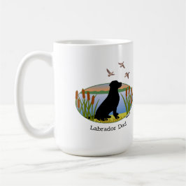 Schwarzer Labrador Bird Hund Sunset Oval Kaffeetasse