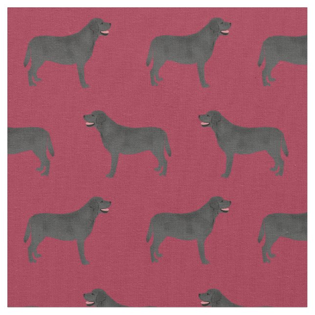 Schwarzer Labrador-Bordeaux Stoff (Nahaufnahme)