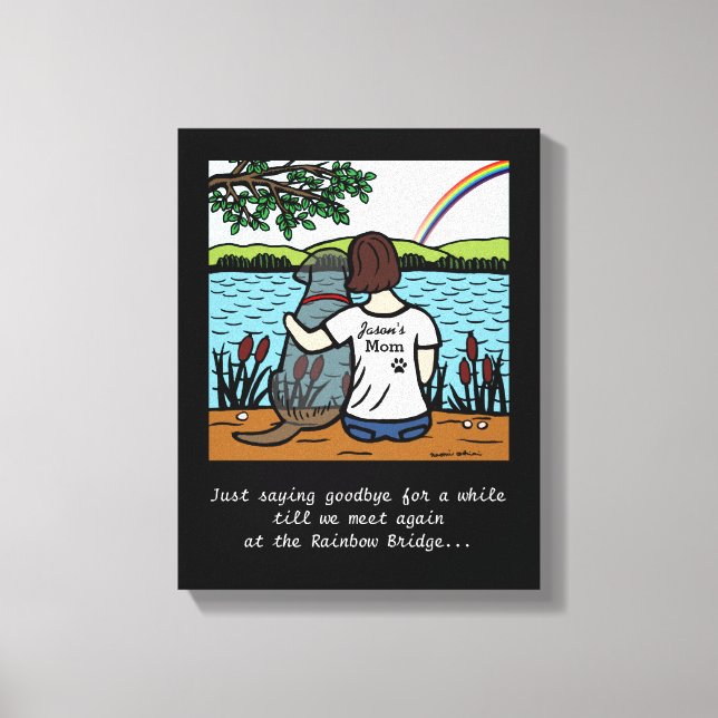 Schwarzer Labrador Engel und Mama 3 Leinwand (Vorderseite)