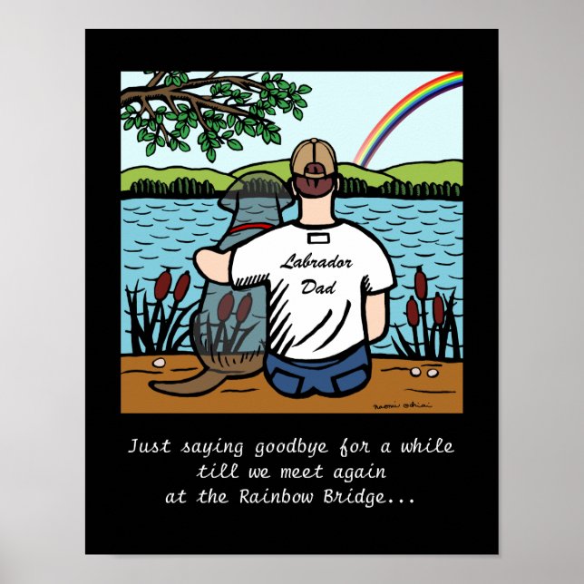 Schwarzer Labrador Engel und Vater 1 Poster (Vorne)