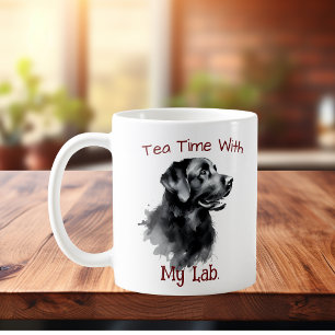 Schwarzer Labrador Erinnerungsstück Personalisiere Kaffeetasse