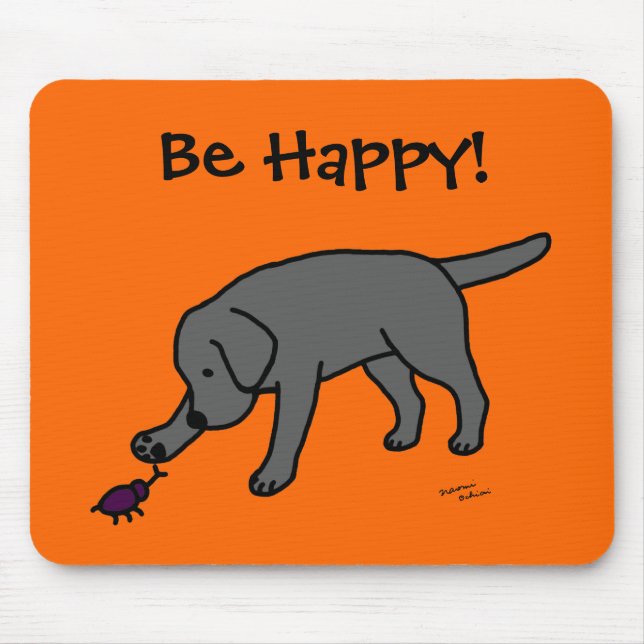 Schwarzer Labrador-freundlicher Cartoon Labrador Mousepad (Vorne)