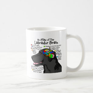 Schwarzer Labrador-Gehirn-Atlas Tasse