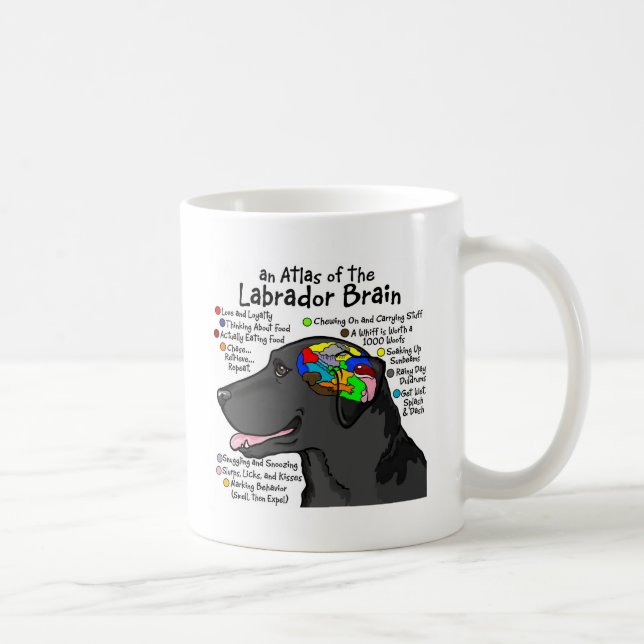 Schwarzer Labrador-Gehirn-Atlas Tasse (Rechts)