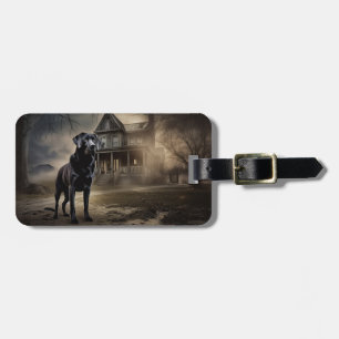 Schwarzer Labrador Halloween Gruselig Gepäckanhänger