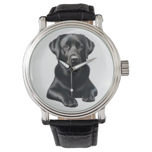 Schwarzer Labrador Hund Armbanduhr