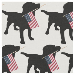 Schwarzer Labrador-Hund, der USA-Flagge, 4. von Stoff