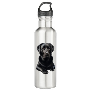 Schwarzer Labrador Hund Edelstahlflasche