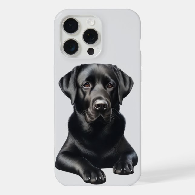 Schwarzer Labrador Hund iPhone Hülle (Rückseite)
