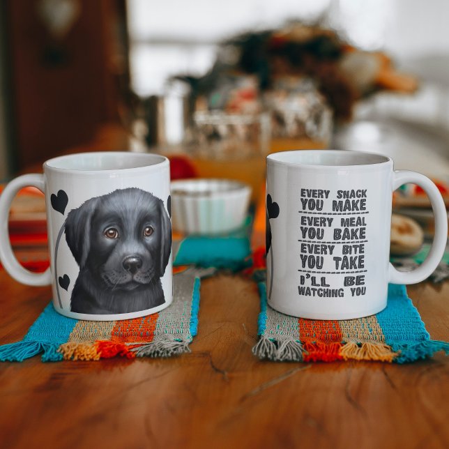 Schwarzer Labrador Hund jeden Snack, den Sie mache Kaffeetasse (Von Creator hochgeladen)