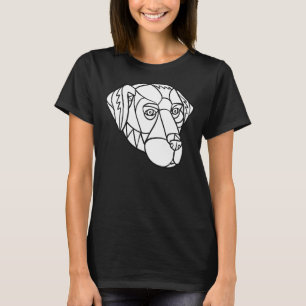 Schwarzer Labrador Hund Kopf Mosaik Schwarz-Weiß T-Shirt