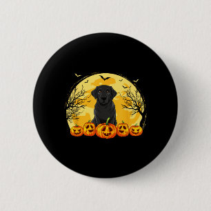 Schwarzer Labrador-Hund-Kürbisse-Halloween-Kostüm  Button