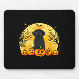 Schwarzer Labrador-Hund-Kürbisse-Halloween-Kostüm Mousepad