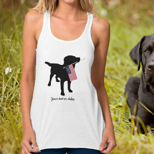 Schwarzer Labrador-Hund mit amerikanischer Flagge Tank Top