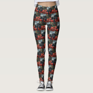 Schwarzer Labrador Hund Weihnachtsfestlich Leggings