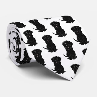 Schwarzer Labrador-Hundedesign Krawatte