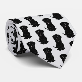 Schwarzer Labrador-Hundedesign Krawatte