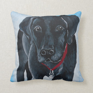 Schwarzer Labrador Kissen