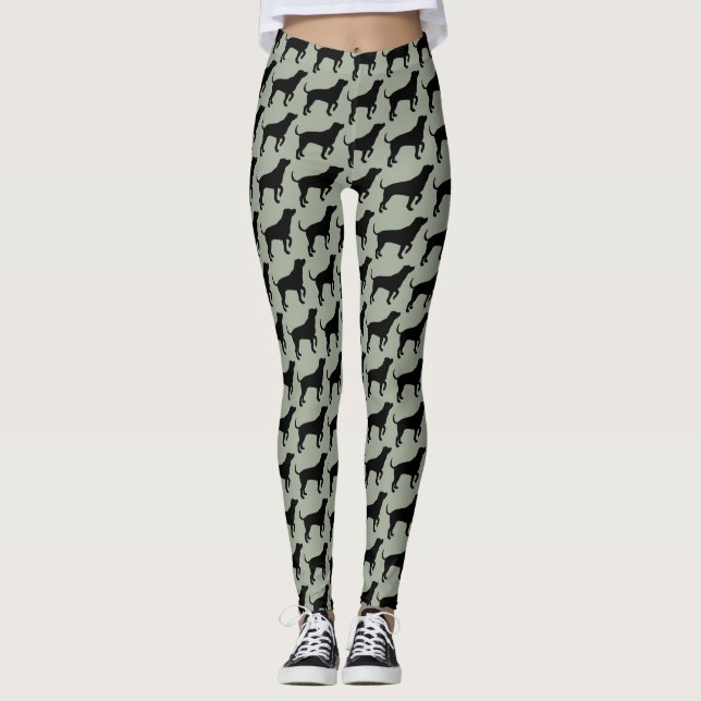 Schwarzer Labrador Leggings (Vorderseite)