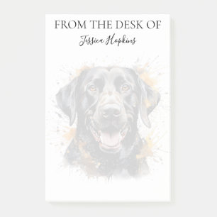 Schwarzer Labrador-Liebhaber monogrammierter Hund Post-it Klebezettel