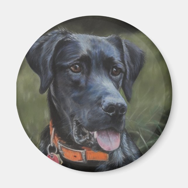 Schwarzer Labrador-Magnet Magnet (Vorne)