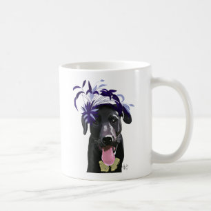 Schwarzer Labrador mit blauem Faszinator Kaffeetasse