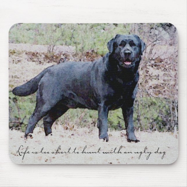 Schwarzer Labrador Mousepad (Vorne)