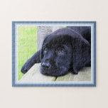 Schwarzer Labrador Niedlicher Welpenhund 11 x 14 H Puzzle<br><div class="desc">Ein süßer kleiner schwarzer Labrador Welpe mit Seelenaugen .</div>