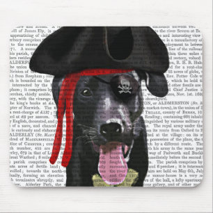 Schwarzer Labrador Pirate Mousepad