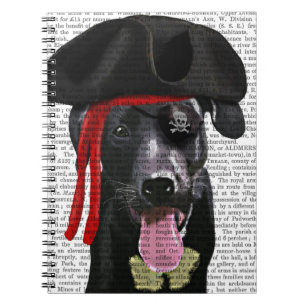 Schwarzer Labrador Pirate Notizblock