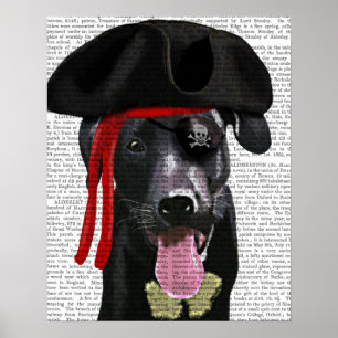 Schwarzer Labrador Pirate Poster
