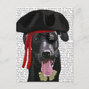 Schwarzer Labrador Pirate Postkarte