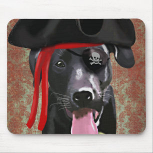 Schwarzer Labrador-Piraten-Hund Mousepad